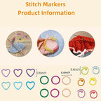 Round Shape Knitting Stitch Markers,50Pcs Multicolor Metal Stitch Markers with Floral Design Small Tin Box