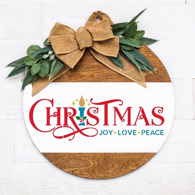 Christmas Stencils for Painting on Wood Porch Christmas Stencil Large Believe Xmas Holiday Stencils for Door Mats Window Glass Fabrics Crafts