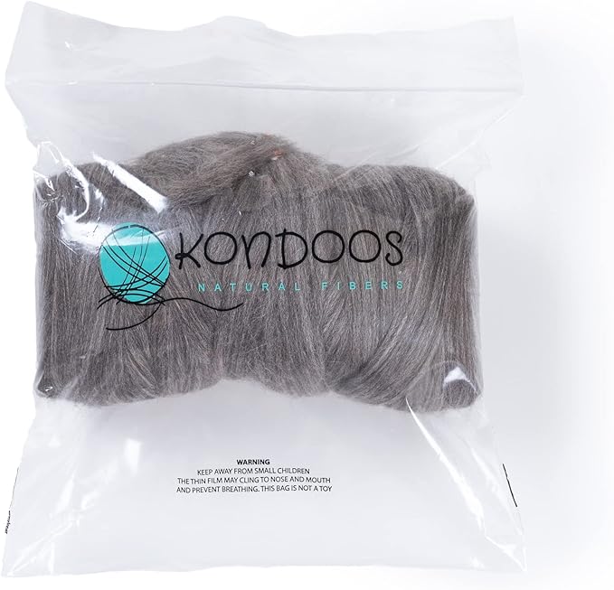 Kondoos Multi Colored Natural Wool roving, 1 lb. Best Wool for Needle Felting, Wet Felting, handcrafts and Spinning. (Terra, 1lb)