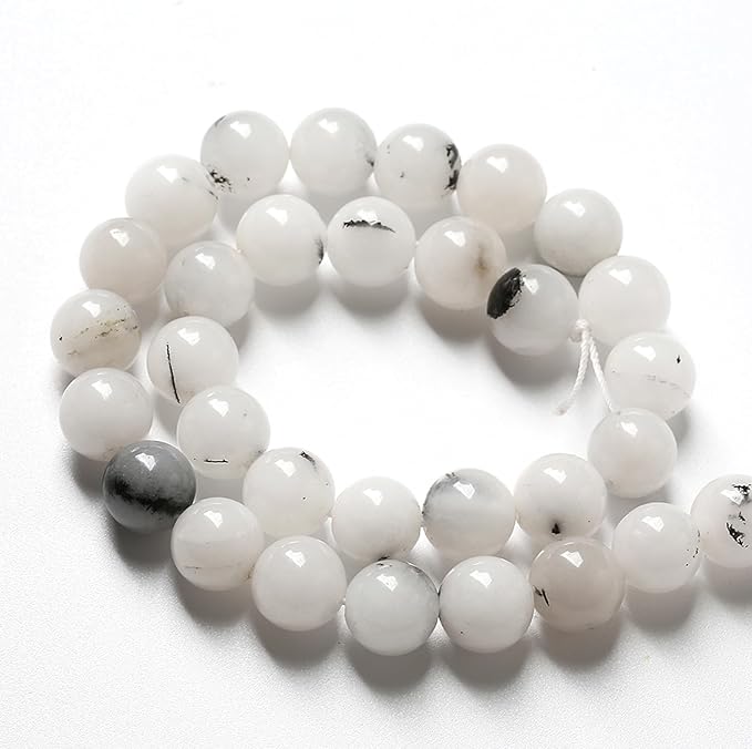 90pcs 4mm Natural Black Rutilated Quartz Crystal Jade Stone Beads for Jewelry Making Energy Healing Power Stone Beads DIY Bracelet Necklace Accessories 15" (4mm, Black Rutilated Quartz Jade)