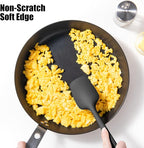 4-Piece Silicone Spatula Scrapers: Doosu 600°F Heat Resistant Food Grade Kitchen BPA Free Rubber Baking Cooking Tool Nonstick Utensil Set for Mixing, Scraping, Folding, Stirring, Serving (Multi-3)