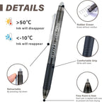 ParKoo Retractable Erasable Gel Pens Clicker Fine Point 0.7 mm, No Need for White Out, Black Ink for Completing Sudoku and Crossword Puzzles, 12-pack