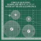 Quilting Acrylic Template Set | Precision Tools for Quilting Enthusiasts | Circle Design | Includes Sizes 4", 3", 2", 1" | 1/8 Clear Acrylic | 1/4" Seam Allowance for Accuracy