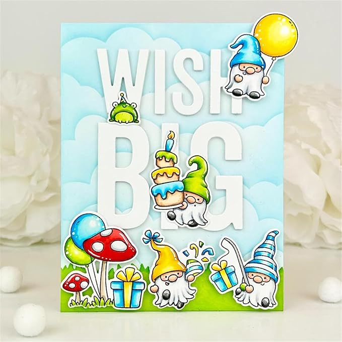 Cutting Dies Metal Stencils Scrapbooking Tools Flowers Lace Frame DIY Embossing Template for Paper Card Making Album Arts Crafts Supplies (Wish Big Today-7.4x12.1cm)
