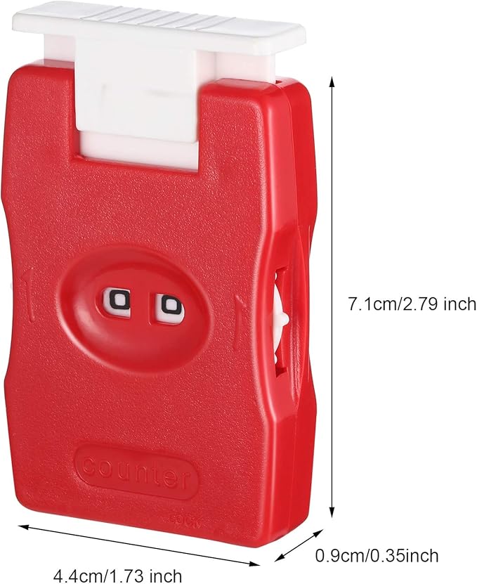 4 Pieces Knitting Counter Stitch Needle Marking Tool Mini Crochet Stitch Knitting Stitch Plastic Knit Stitch Counter, Red