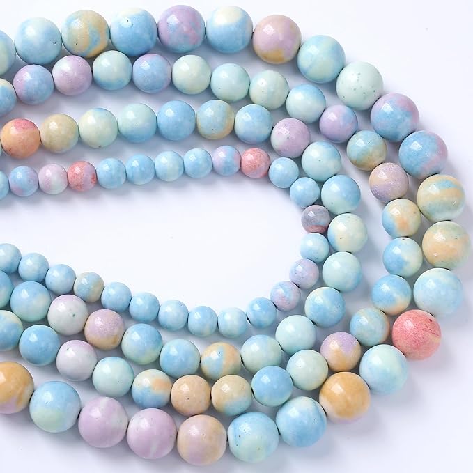 6mm 60pcs Natural Alxa Rainbow Stone Beads for Jewelry Making Energy Healing Power Stone Beads DIY Bracelet Necklace Accessories 15"