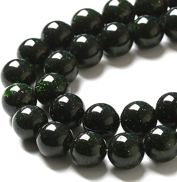 12MM 32pcs Natural Green Sandstone Energy Healing Beads Round Loose Beads for Jewelry Making Bracelet 1 Strands 15"