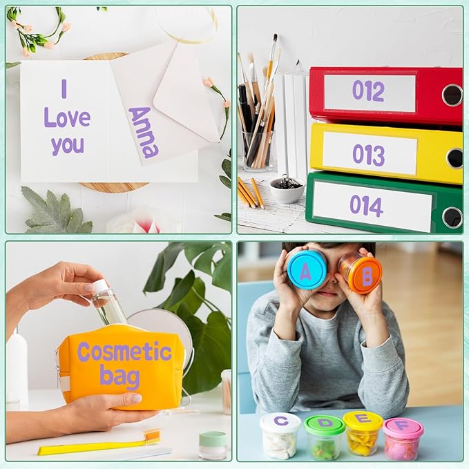 Alphabet Stickers, 1''Inch Vinyl Letter Stickers, Purple - 12 Sheets, Mailbox Numbers & Bulletin Boards
