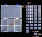 Qualsen Plastic Organizer Storage Box with Adjustable Dividers, Fishing Tackle Box and Bead Organizer Box for Jewelry, Beads, Earrings, Tools, Fishing Hooks, and Small Accessories（34 Grid x 4）