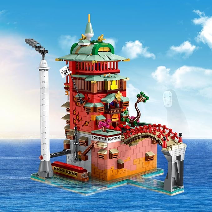 Flowers Japanese Castle House Building Kit Compatible with Lego Sets for adutls,Creator Architecture Building Model Set for Girls 8-14 Years Up Movie Lover 1826 pcs