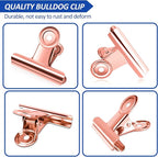 20 Pack Large Metal Hinge Rose Gold Clips 51mm for Crafts, Photos, Drawing, Food Bags at Home, Office, School, Shop