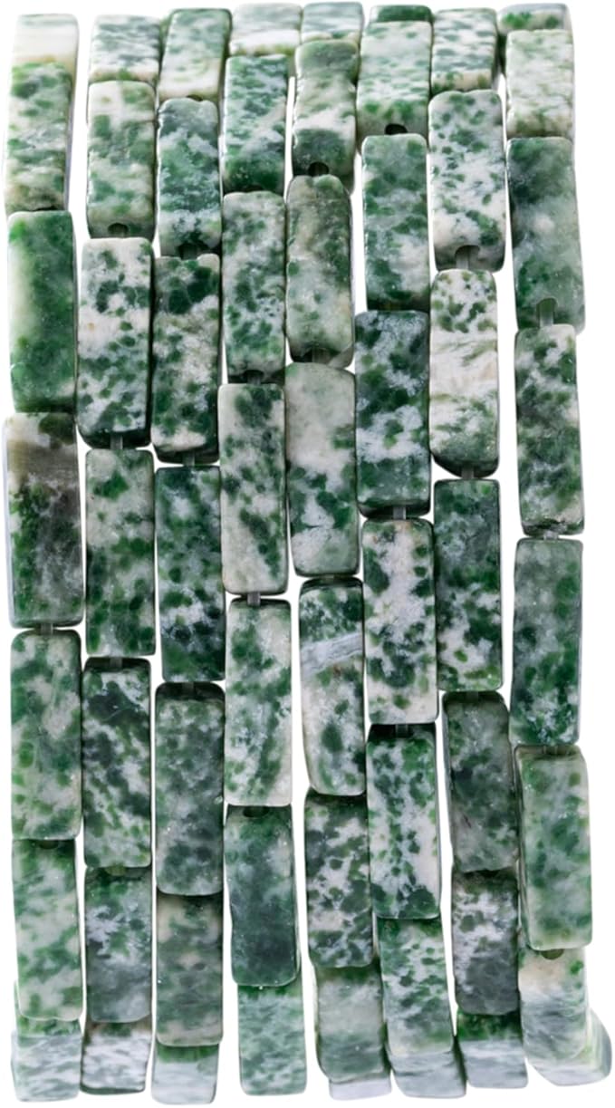 Natural African Jade Rectangle Tube Beads 4x13mm 38cm/str Loose Semi Gemstone Stone Beads for Making Bracelets Necklace Earrings