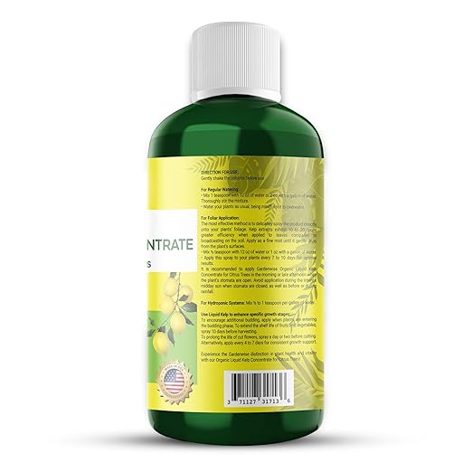 Organic Premium Kelp Seaweed Fertilizer: All-in-One Citrus Tree Fertilizer for Meyer Lemon, Lime, and Other Fruiting Trees - Liquid Plant Food for Potted & Outdoor Citrus Trees (32 OZ)