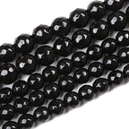 32pcs 12mm Natural Faceted Black Agate Stone Beads for Jewelry Making Energy Healing Beads DIY Bracelet Necklace Accessories 15" (12mm, Faceted Black Agate)