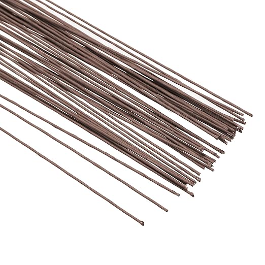 PATIKIL 22 Gauge 16" Floral Stem Wire, 100 Pcs Paper Wrapped Iron Artificial Flower Stem Accessories for DIY Bouquet Stem and Craft Decoration, Brown