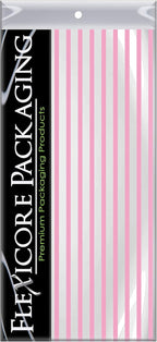 Flexicore Packaging Light Pink Pin Stripe Print Gift Wrap Tissue Paper Size: 15 Inch X 20 Inch | Count: 50 Sheets | Color: Light Pink Pin Stripe