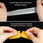 2 Pack Double Sided Tape Heavy Duty Strong Wall Adhesive with Fiberglass Mesh, Super Sticky Resistente Clear Tape, Easy Use Mounting Tape 2.2inX33FT