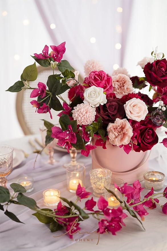 Ling's moment Blush Dahlia Foam Artificial Flowers Real Touch Faux Fake Flower for Home Decor Graduation Baby Shower Decorations Outdoors Party Favors Wedding Gifts Centerpieces Arrangements 25pcs
