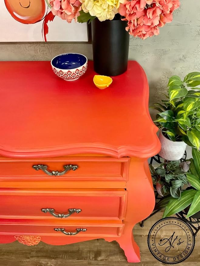 Dixie Belle Paint Company Chalk Finish Furniture Paint - Florida Orange (16oz) - Matte Bright Orange Chic Chalk Mineral DIY Furniture Paint