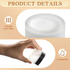 Glass Jars with Lids,Eco-Friendly Cosmetic Containers with Airtight Black Lids & Liners, Multi-Color Options for Cream, Lotion, Body Butter, DIY Skincare Travel Jars (Clear Frosted, 2oz)