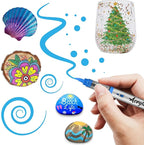 Mint Green Acrylic Paint Pens,12 Color Paint Pens Markers,Brush Tip Paint Pens for Rock Painting Wood Glass Ceramic Canvas Stone DIY Crafts Making Art Supplies