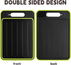 Cutting Board Double Sided,2 Pcs Vegetable Board With Sharpening Stone,Large Size+Small Size,Food Grade Stainless steel and Wheat straw PP Material,Eco-Friendly (black)
