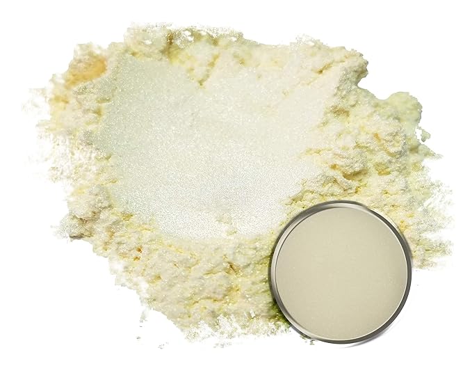 Mica Powder Pigment “Ghost Gold White” (50g) Multipurpose DIY Arts and Crafts Additive | Woodworking, Natural Bath Bombs, Resin, Paint, Epoxy, Soap, Nail Polish, Lip Balm
