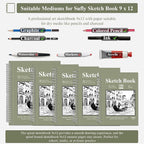 9 x 12 Sketchbook, 68lb/100gsm Sketch Pad 100 Sheets Spiral Bound Acid Free Drawing Paper with Hard Cover Art Paper for Drawing and Painting for Graphite Pencil, Charcoal, Pastels, for Kids & Adults