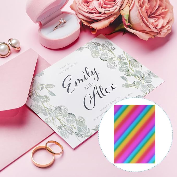 PATIKIL 11.7x8.3" Hot Stamping Foil Paper Sheet, 20 Sheets A4 Heat Transfer Hot Stamping Paper Foil for Leather DIY Logo Decor Craft Gift Package Scrapbook Card, Tilt Colorful