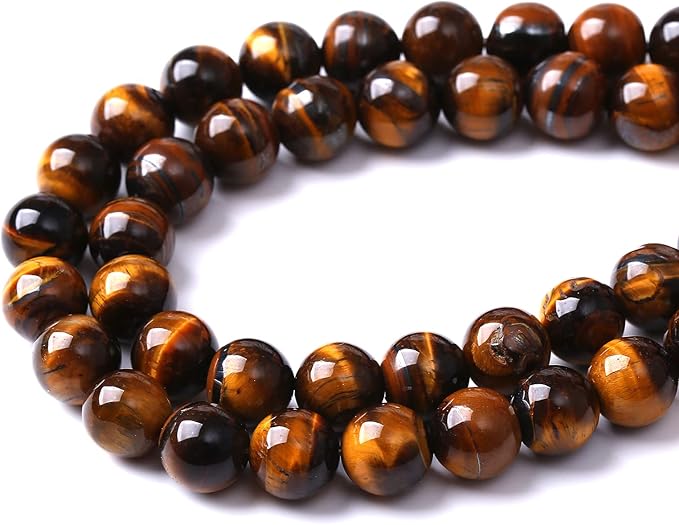 8mm 45pcs Natural Iron Yellow Tiger Eye Stone Beads for Jewelry Making Healing Energy Beads DIY Bracelet Necklace (8mm, Iron Yellow Tiger Eye Stone)