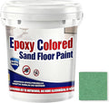 Epoxy Colored Sand Floor Paint, Epoxy Floor Paint for Concrete, High Gloss Marble Effect Coating, Waterproof Non-Slip Concrete Paints, Suitable for Indoor/Outdoor Use (Green,64 oz/2 kg)