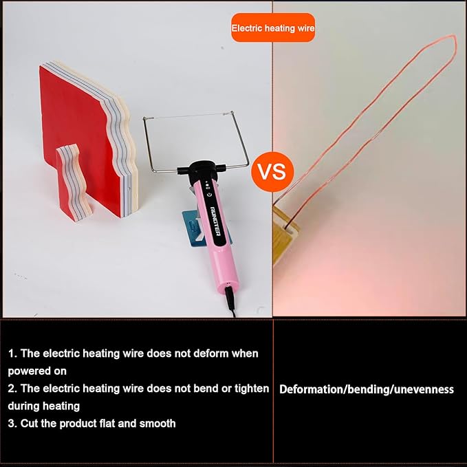3 in 1 Hot Wire Foam Cutter Kit, Pink Foam Cutter Electric Foam Cutting Tool, Heated Foam Carving Knife Kit