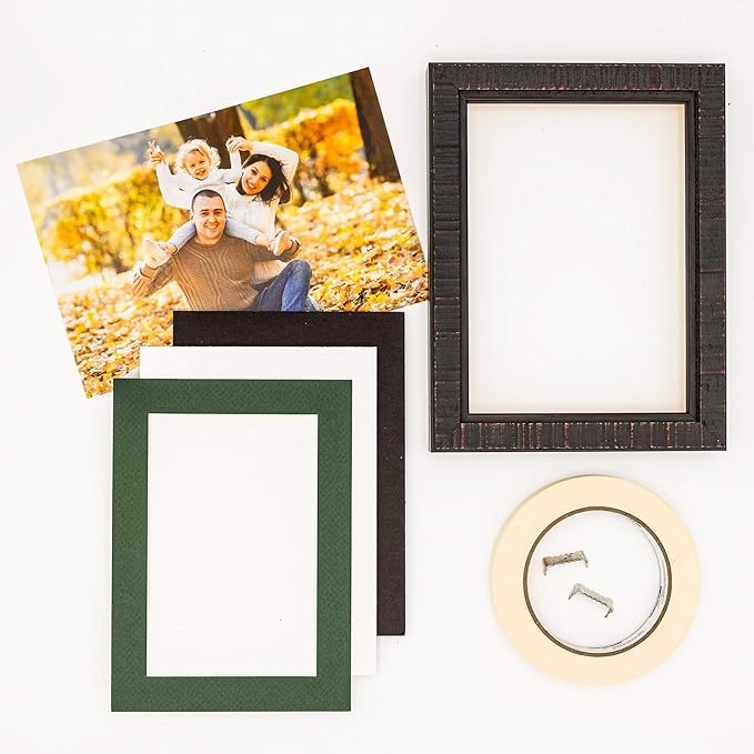5x7 Mat for 8.5x11 Frame - Precut Mat Board Acid-Free Hunter Green 5x7 Photo Matte For a 8.5x11 Picture Frame, Premium Matboard for Family Photos, Show Kits, Art, Picture Framing, Pack of 10 Mats