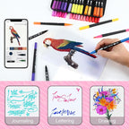 80 Colors Numbered Dual Tip Brush Pens with Free App, Fine and Brush Tips Pens for Adults and Kids, Coloring Markers for Coloring Book Bullet Journaling Note Taking Planner Hand Lettering