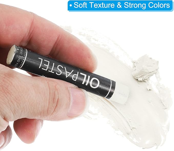 PATIKIL White Oil Pastels, 12Pcs Soft Oil Crayons Creamy Pastels Stick Art Supplies for Art Painting Drawing Blending Graffiti for Artists Beginners