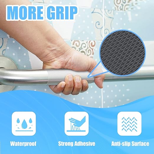 Rubber Grip Tape, Ultra-Thin Strong Adhesive Anti-Slip Waterproof Heat Resistant Wear-Resistant Cushion Pad, Making Handles or Contact Surfaces Safer, with Grip and Comfort (Clear, 1In x 10Ft)