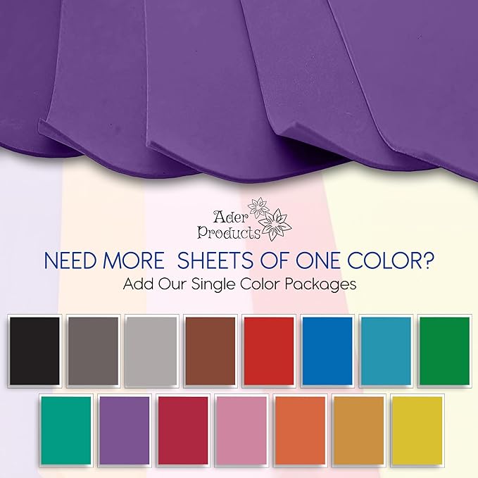 Purple EVA Foam Sheets for Crafts, 9 x 12 Inch, 2mm Thickness – Ideal for DIY Arts and Crafts, Foam Paper for Kids, Cosplay and Costumes - 15 Pack