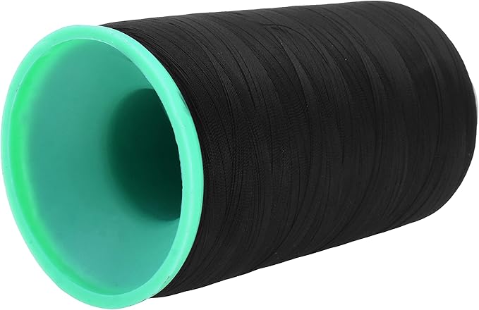 Mandala Crafts Bonded Nylon Thread Black Heavy Duty Sewing Threads - 2843 YDs Size 46 210D T45 Tex 45 Thread for Leather Jeans Weaving Outdoor Marine Upholstery Threads