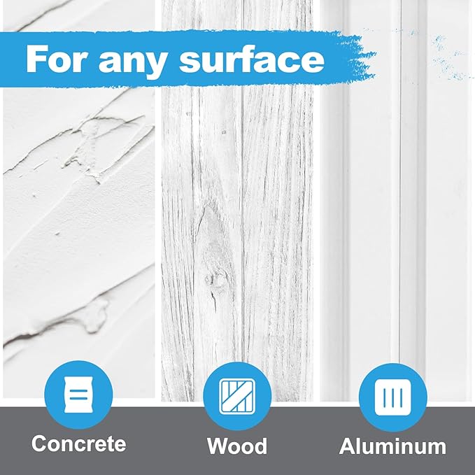 Kompozit ONE Ultra Cover Interior/Exterior White 100% Acrylic Paint & Primer for walls 1 Gallon, Flat. High Durability and Scratch-Resistant Paint. Made in USA. Low VOC.