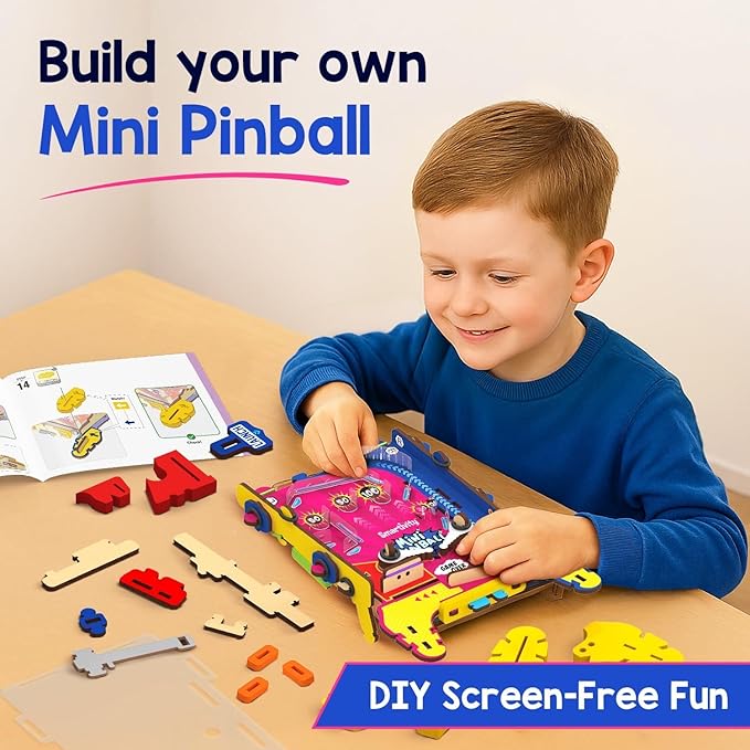 Smartivity DIY Mini Pinball for Kids Ages 6-12 Years | Build Your Own - Hand Held Pinball Game I Birthday Gift for Boys & Girls | STEM Toy for Kids 6,7,8,9,10,11,12 Years Old