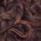 Merino Silk Luxe Tonal Designer Blend. Superfine Merino, Mulberry Silk, Tussah Silk. Top Roving for Spinning or Felting. Chestnut Velvet 4oz