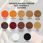 Bonded & Round Waxed Threads, 3-PLY Round Thread 12 Colors 252 Yards - Hand Sewing - All Leather Projects/Crafts/All-Purpose Threads/Macrame/Bracelet (0.55 mm, 21yd/Each)