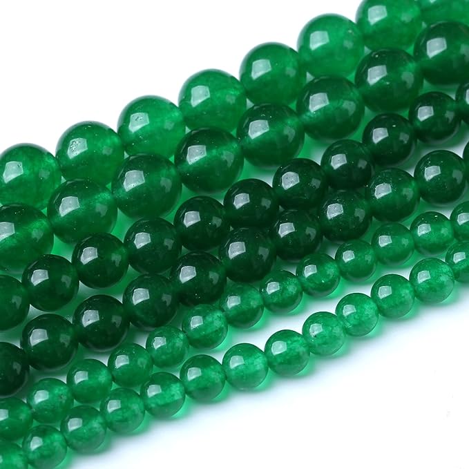 36PCS 10MM Natural Green Jade Stone Beads Energy Healing Beads for DIY Jewelry Bracelet Necklace Making for Jewelry Making15Inch