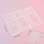 Handmade Flexible Record Template, Planner Stencil Set for Dot Grid Journals, DIY Flexible Drawing and Checklist Templates Suitable for Various Occasions (Set C)