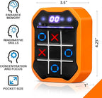 Electronic Tic-Tac-Toe Handheld Game | 3-in-1 Memory & Brain Games | Birthday Gift for Kids and Adults | Touchscreen Travel Friendly with Sound & Voice Effects for Kids Age 7+