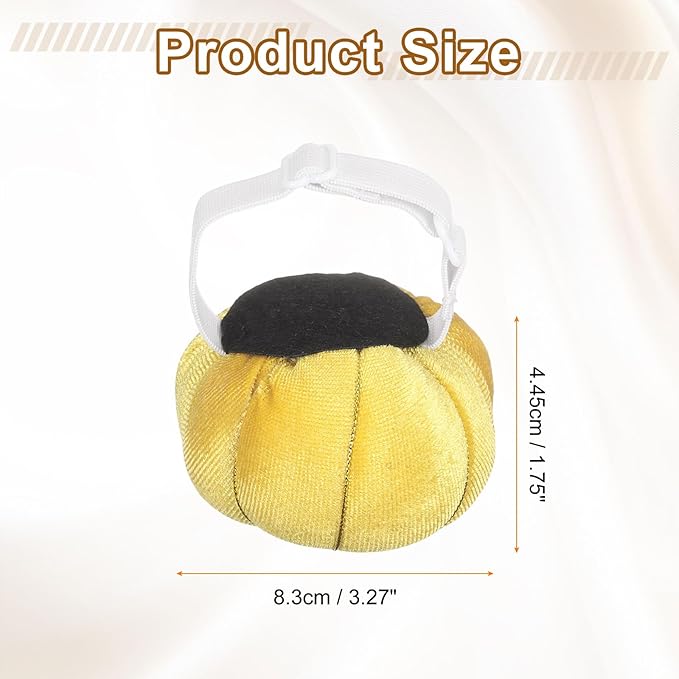 HARFINGTON Wrist Pin Cushion Wristband Sewing Pincushion Polyester Pin Holder Wearable Pumpkin Shaped Needles Wristband for Sewing Quilting Needlework DIY Crafts, Yellow