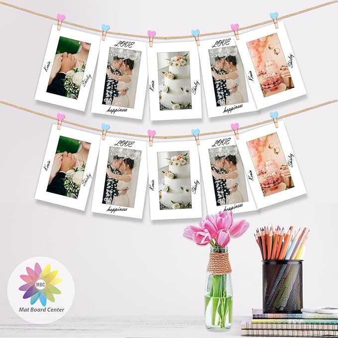 MBC MAT BOARD CENTER, 10 Pack 4x6 for 3x5 White Picture Mats Frame Mattes, Bevel Cut, Acid Free, 4-ply Thickness