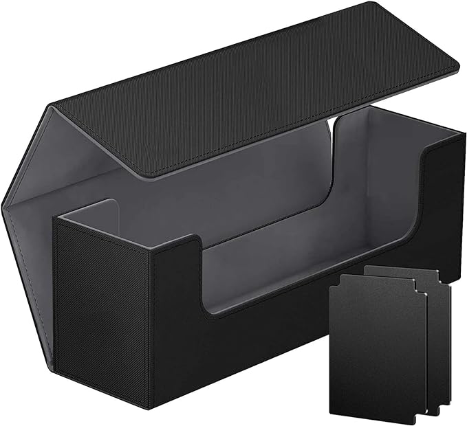 Card Deck Case for Trading Cards, Leather Magnetic Closure Commander Card Storage Box Holding 600+ Sleeved Cards Fit for MTG TCG and Sport Cards