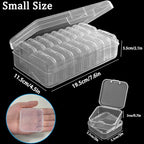 DUOFIRE 18 Pieces Plastic Bead Organizer, Craft Organizers and Storage Bead Storage Containers Small Transparent Boxes with Hinged Lid for Modular Storage of Small Parts, Diamonds, DIY Art, Jewelry