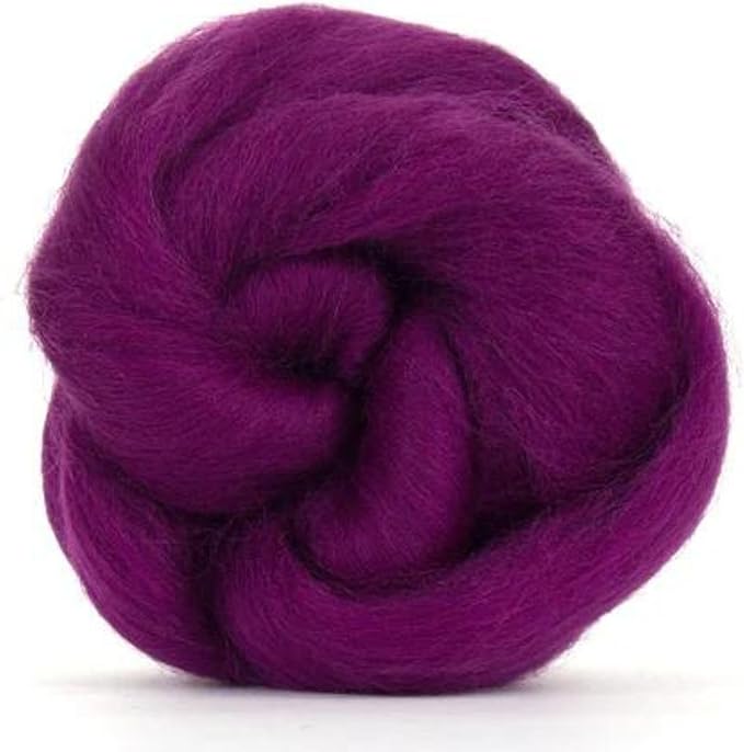 Revolution Fibers Dyed Corriedale Wool | 8 Ounces of Premium Combed Wool Top | 26 Micron, 100% Pure Corriedale Wool Roving, Ethically Sourced (Royal Damson Purple)